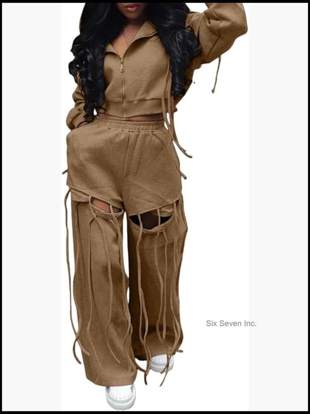 Y2K Cropped Hoodie and Wide Leg Sweatpants Set 2 Piece Lounge Outfit Streetwear